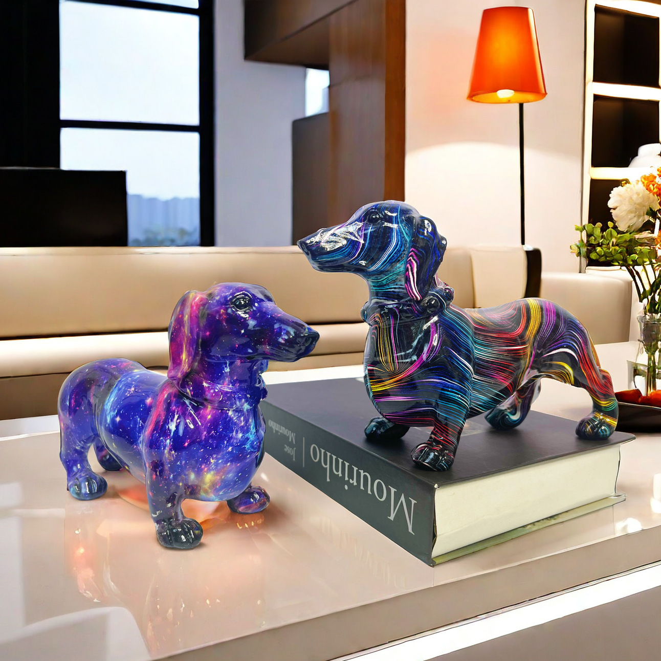 Colorful Dachshund Figurine