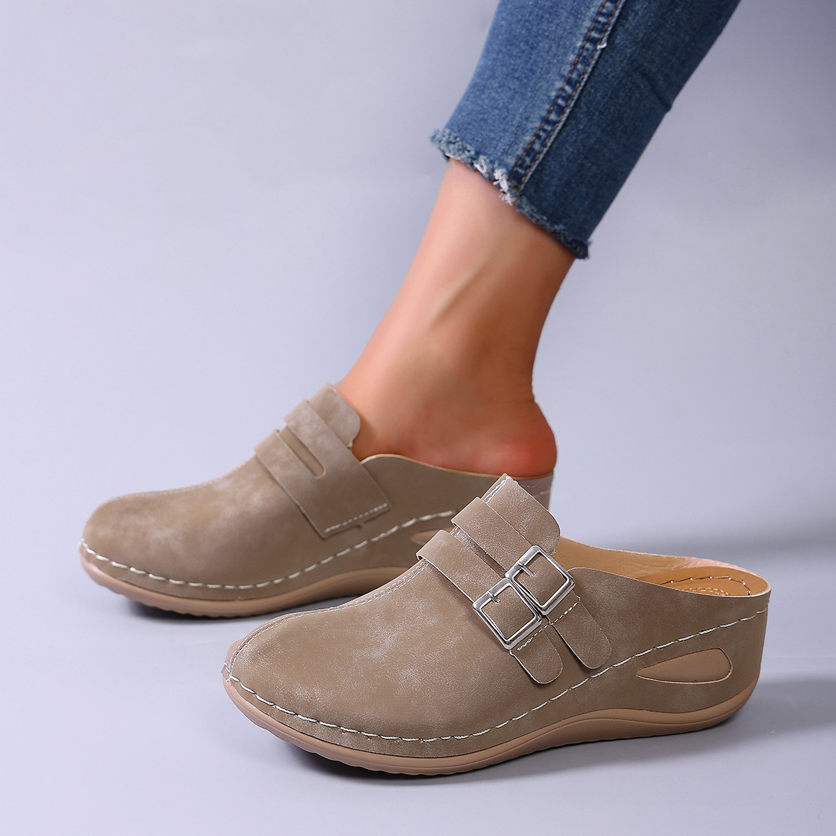 Women's Blue Slip-On Comfort Clogs