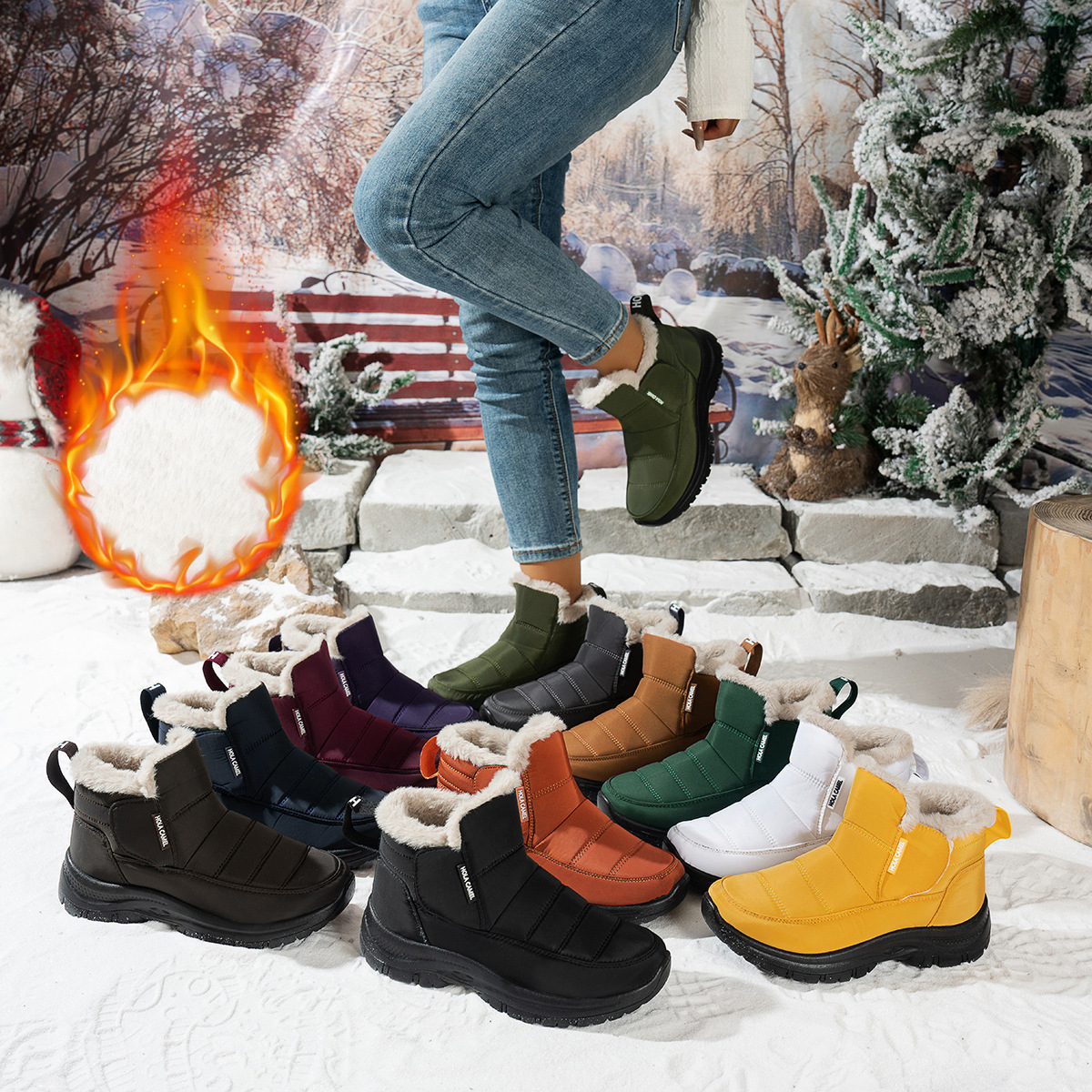 Women’s Insulated Snow Boots – Waterproof, Non-Slip & Fur Lined | Comfortable Warm Winter Shoes for Mature Women