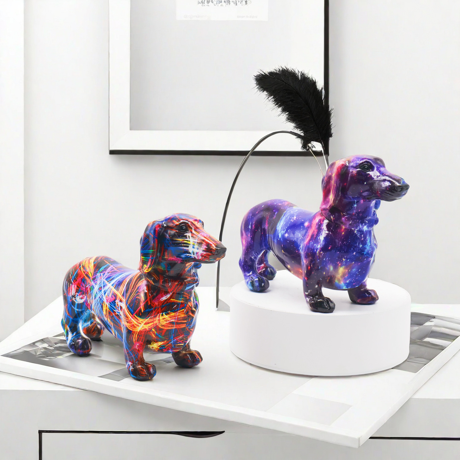 Colorful Dachshund Figurine