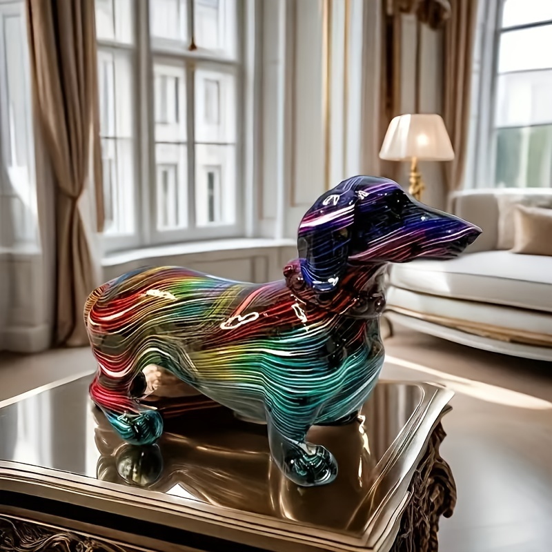 Colorful Dachshund Figurine