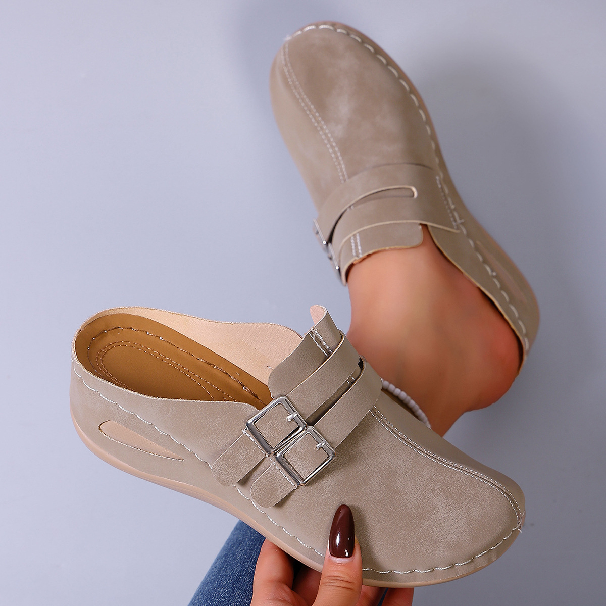 Women's Blue Slip-On Comfort Clogs