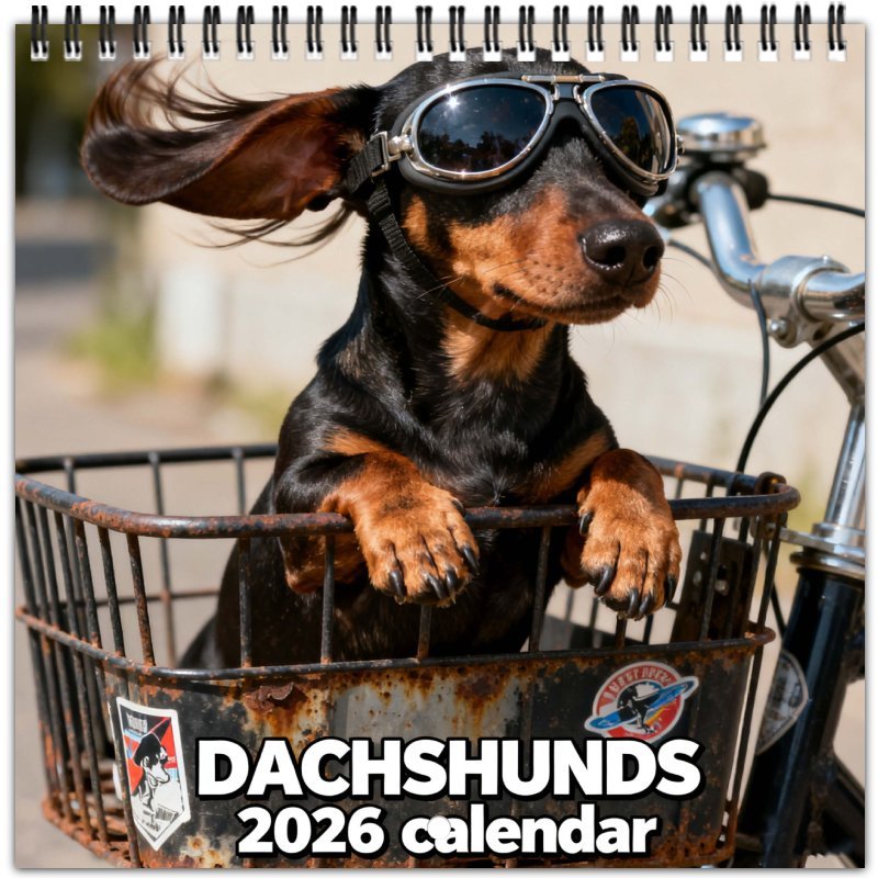 2026 Cute Dachshund Wall Calendar – 12-Month Planner, Perfect Christmas & New Year Gift