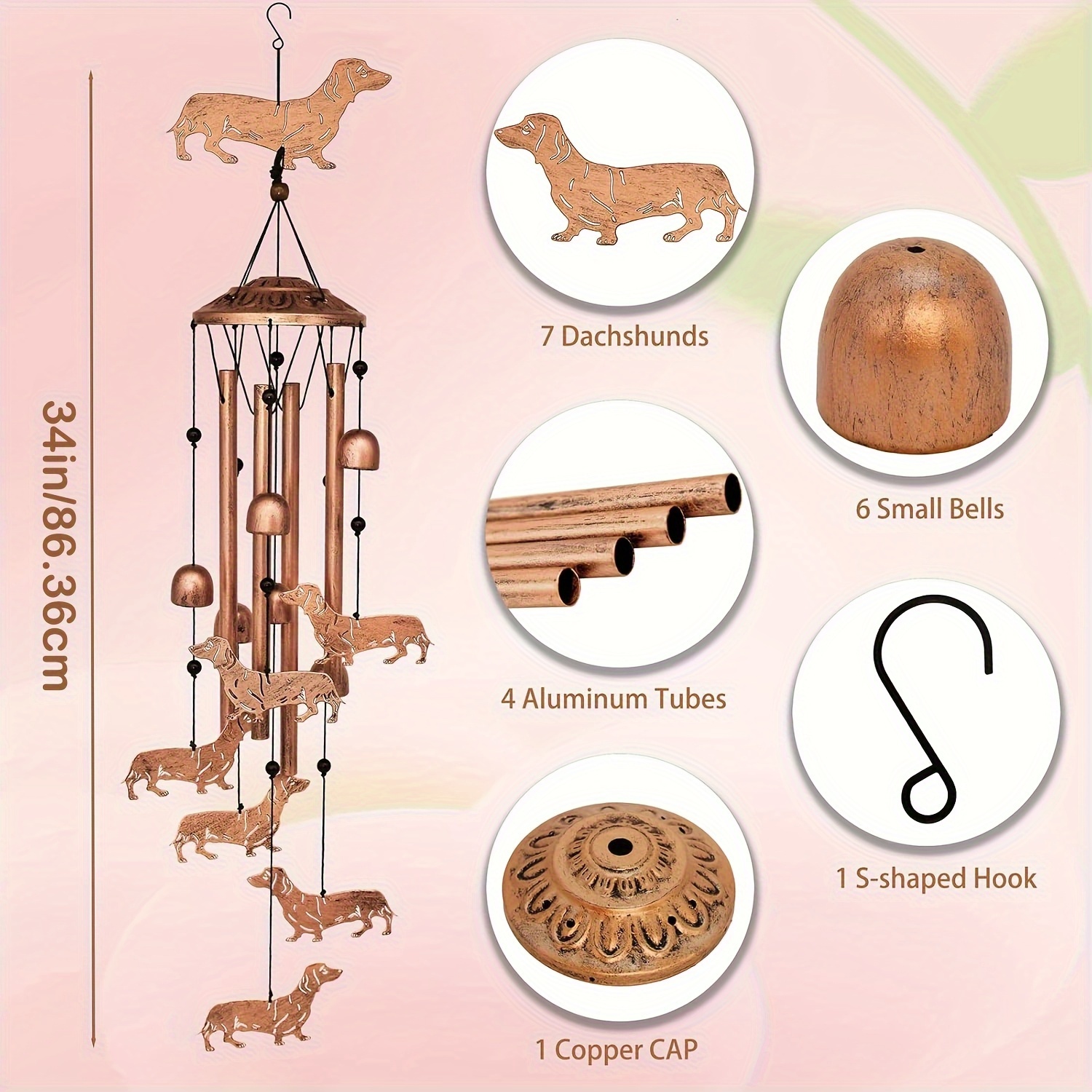 34inch Dachshund Wind Chime