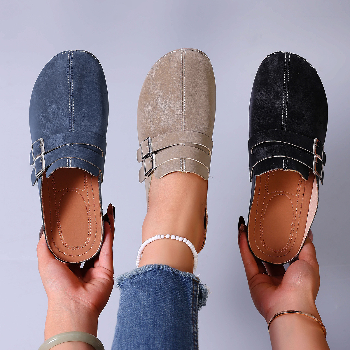 Women's Blue Slip-On Comfort Clogs