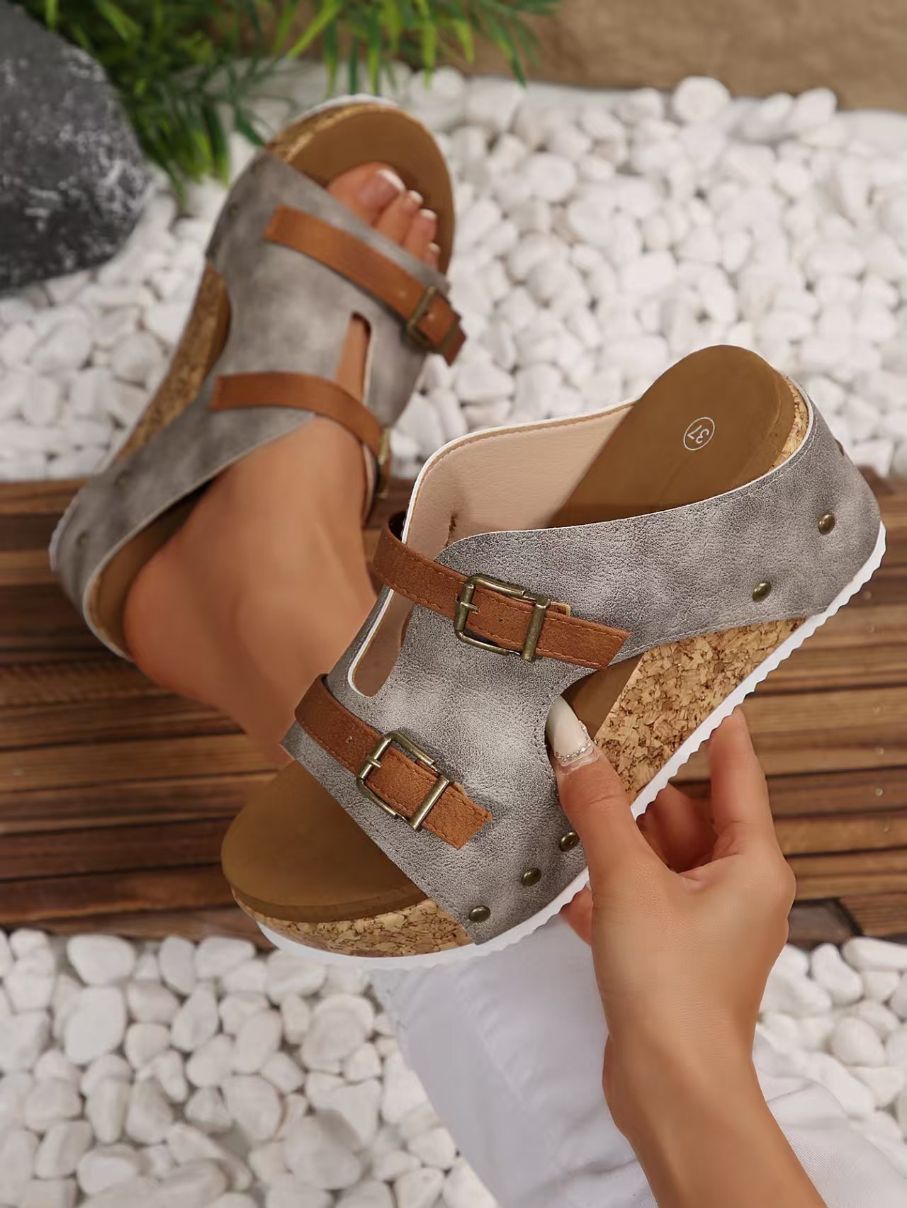 Slip On Wedge Sandals for Women