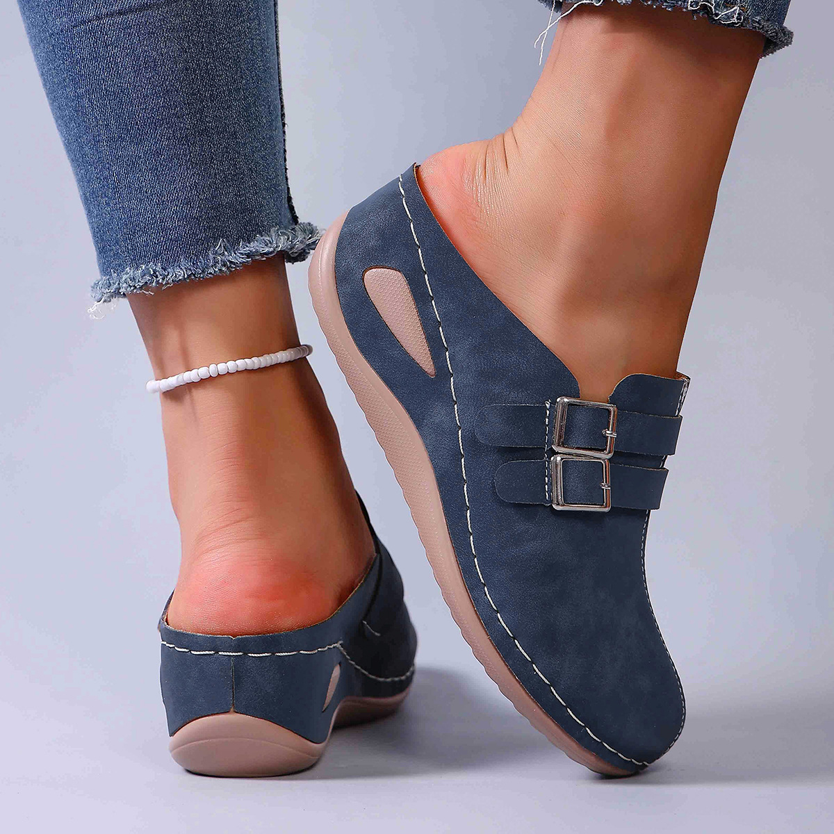 Women's Blue Slip-On Comfort Clogs