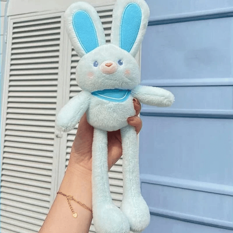 Interactive Pull-Up Bunny Plush Toy | Soft Stuffed Animal for Kids' Sensory Play