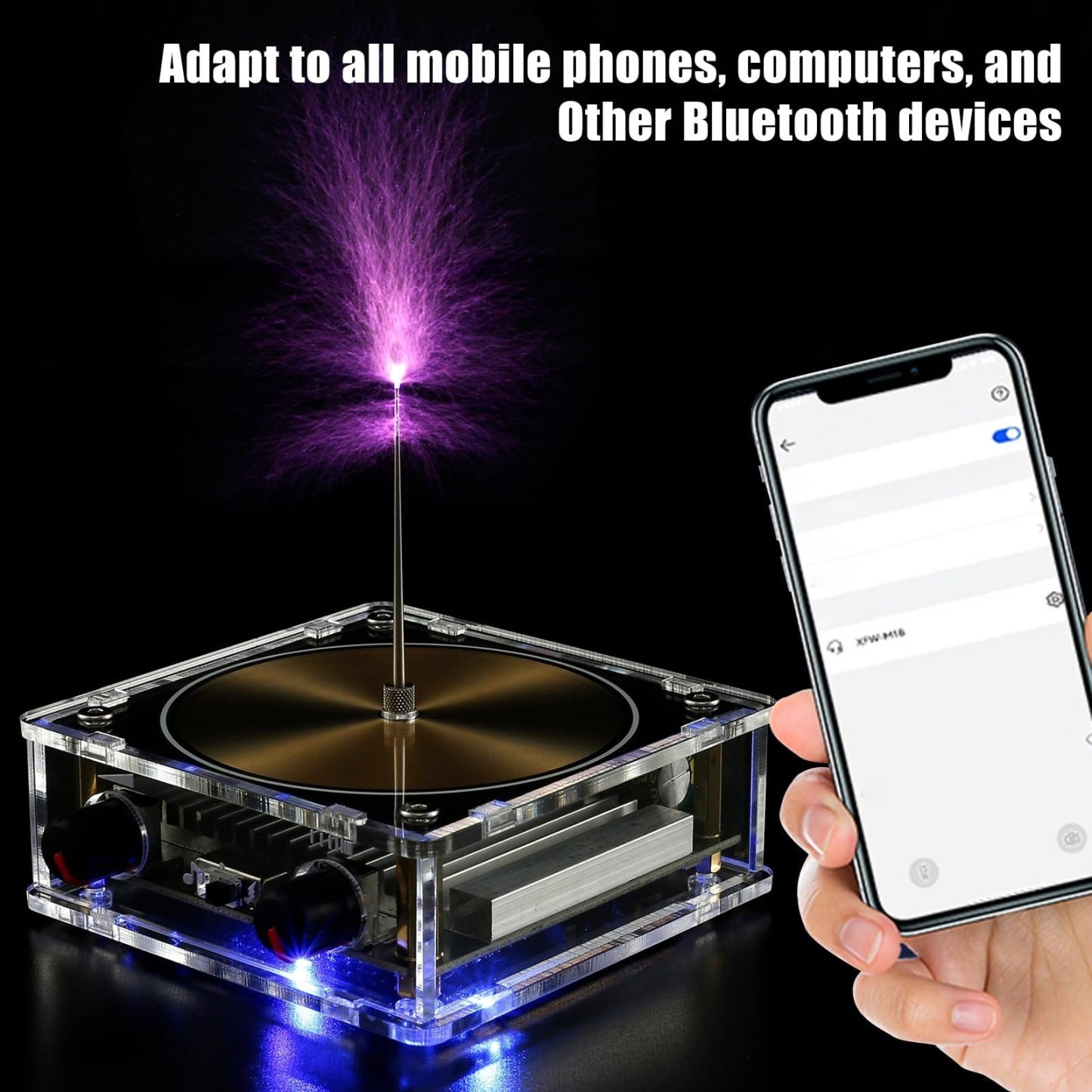 Music Box With Lightning - Tesla Circle Artificial Lightning
