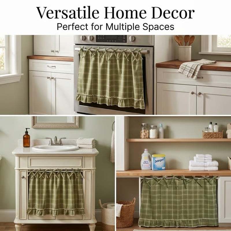 🧺 Handmade Oven Skirts | Farmhouse Kitchen Décor🔒 Heat-Resistant | 🎀 Effortless Install | ✨ Hide Clutter & Elevate Style