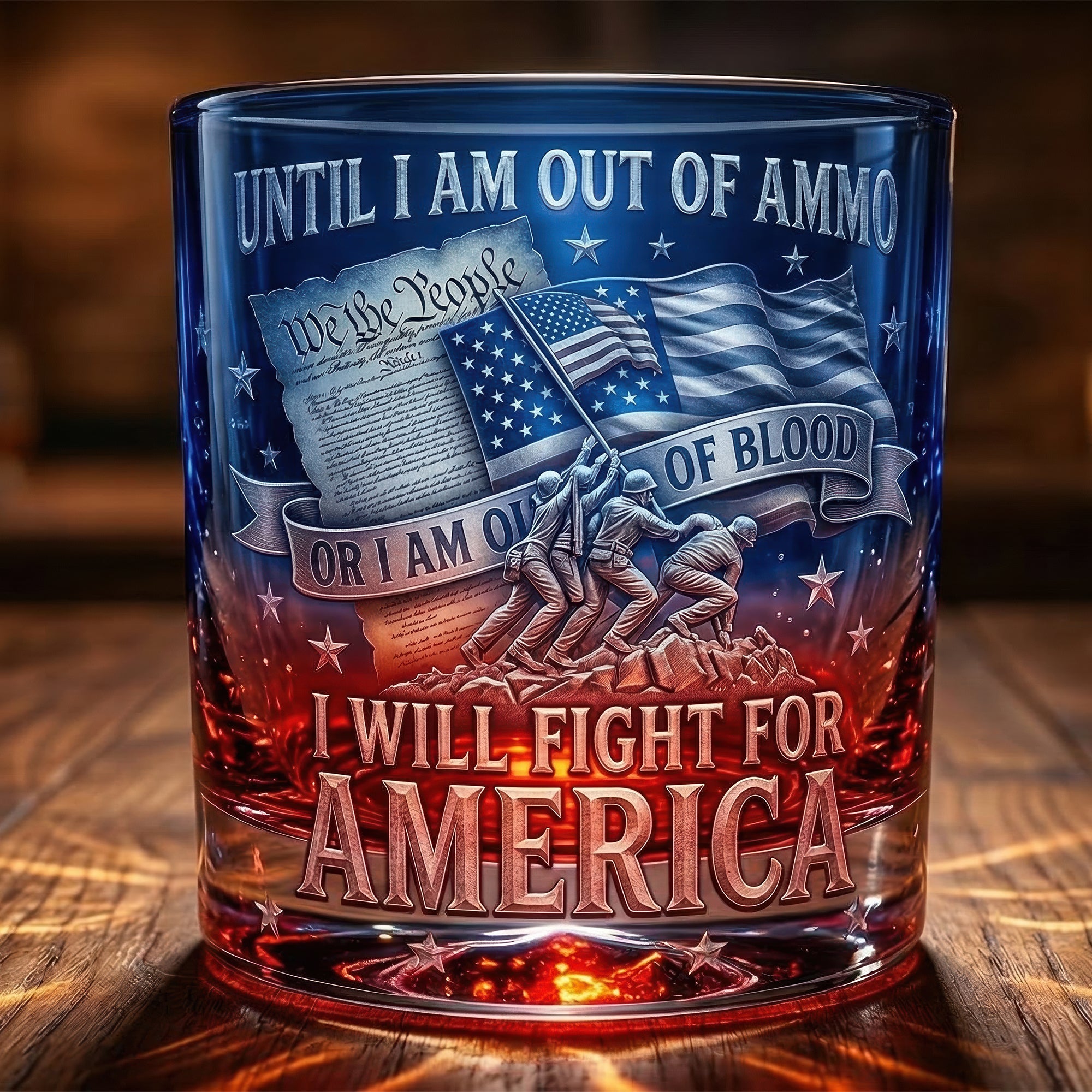 Freedom Round Glass - Gifts For Patriots 