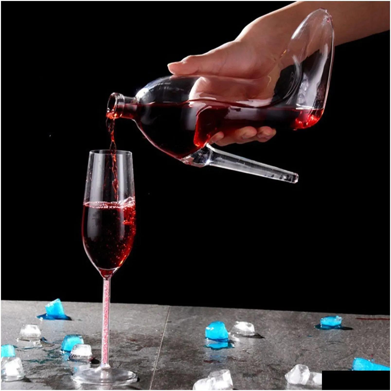 (New Arrivals)Custom Stiletto Wine Decanter With An Airtight Diamond Stopper