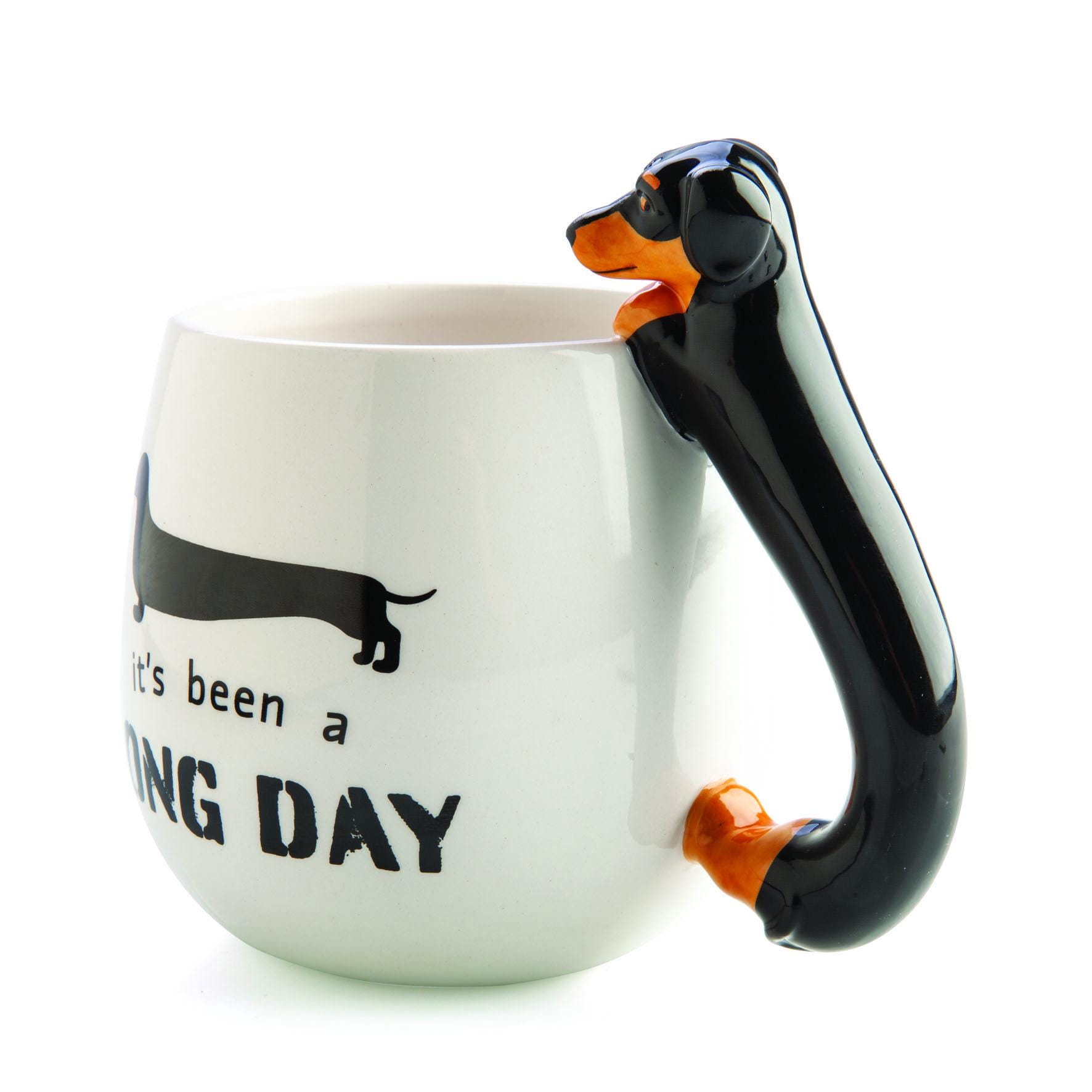 Dachshund Mug Ceramic Funny Dog Lover Gift 3D Sausage Dog Coffee Cup