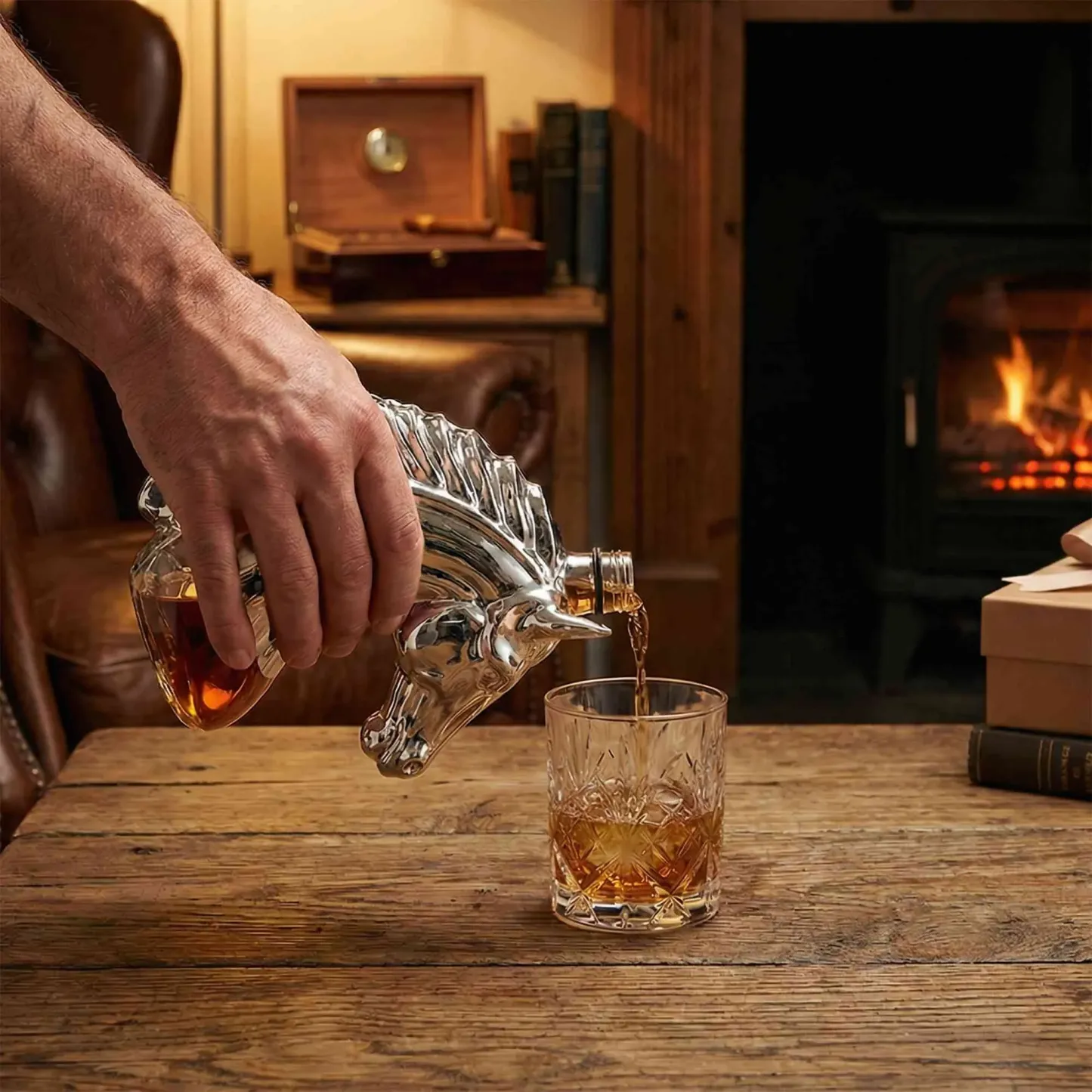  Horse Head Glass Liquor Bottle