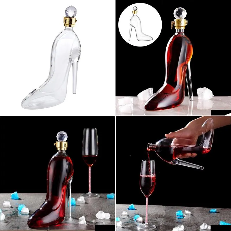 (New Arrivals)Custom Stiletto Wine Decanter With An Airtight Diamond Stopper