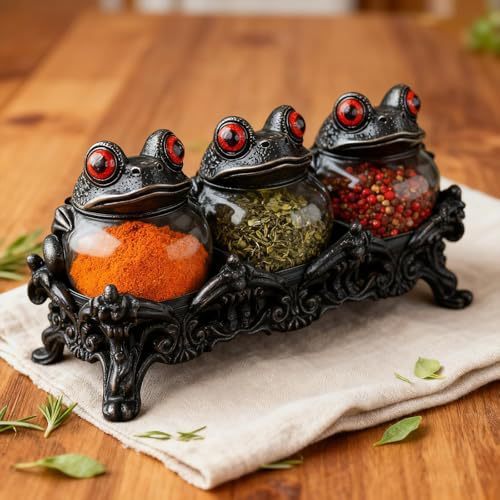 Handcrafted Witchy Frog Apothecary Spice Jars 🐸🧙