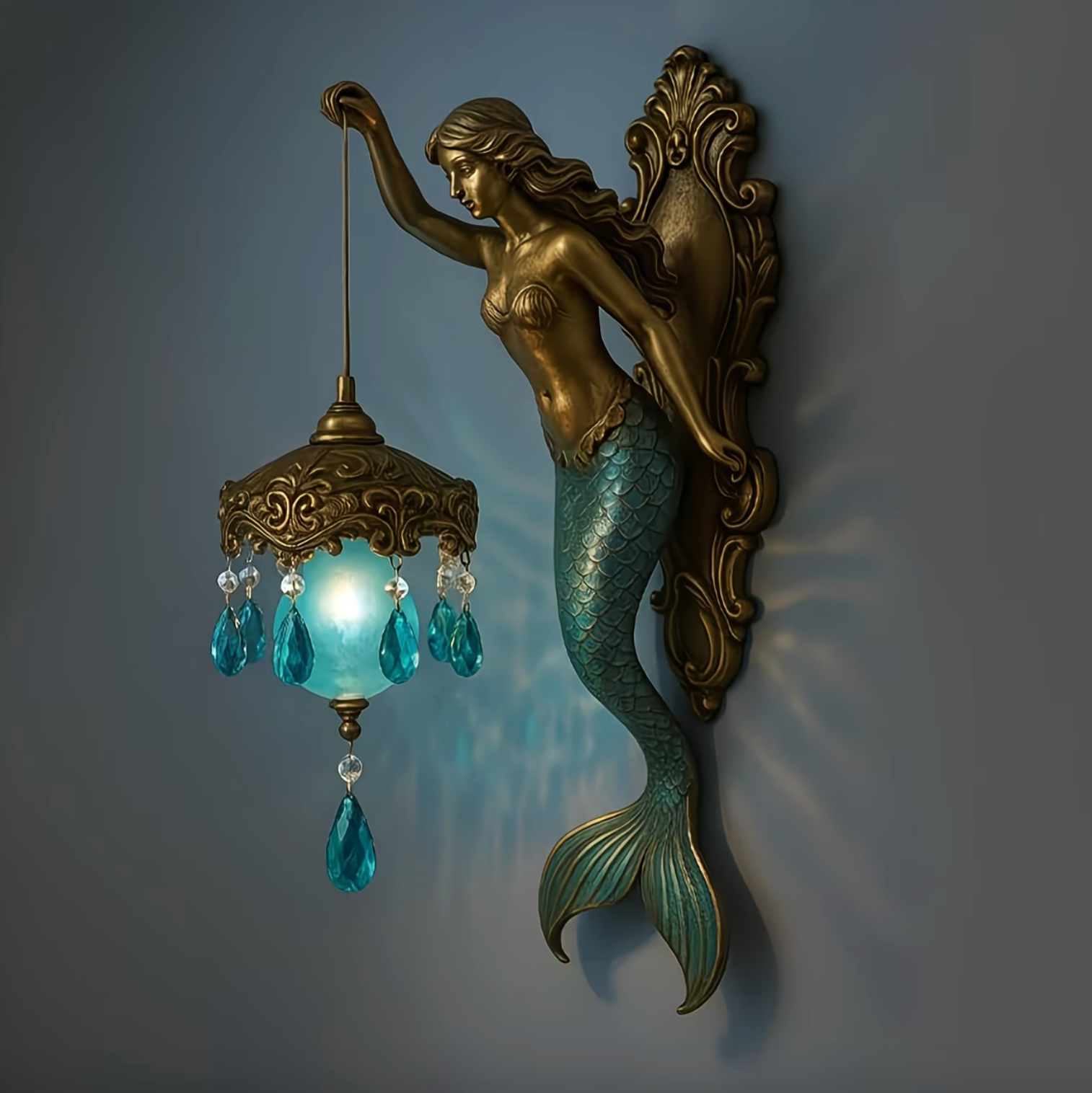 Vintage Mermaid Glow Wall Lamp