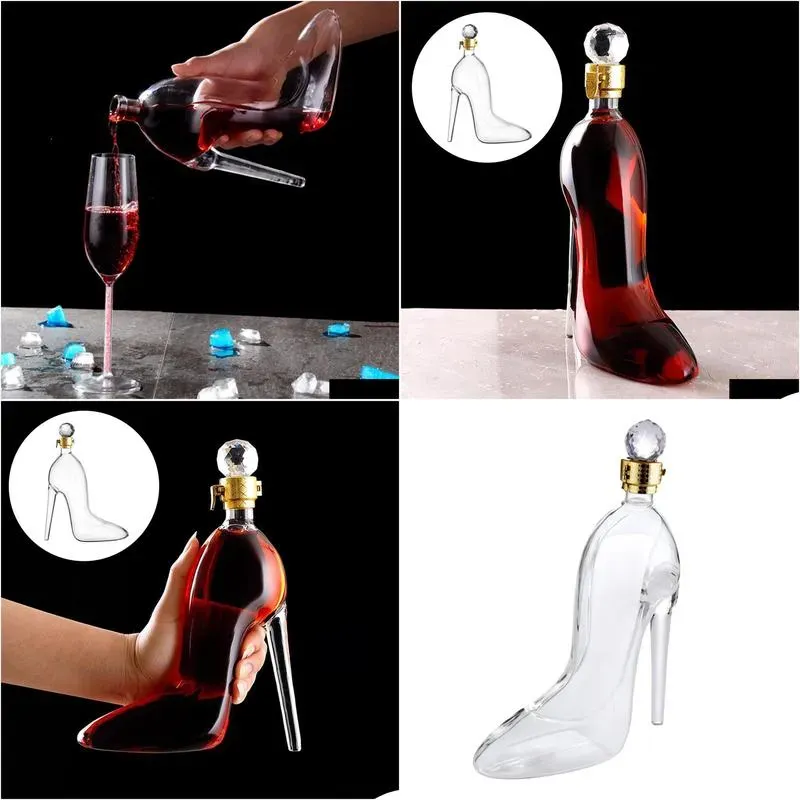 (New Arrivals)Custom Stiletto Wine Decanter With An Airtight Diamond Stopper