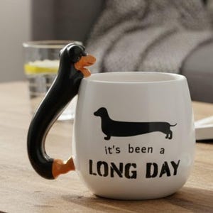 Dachshund Mug Ceramic Funny Dog Lover Gift 3D Sausage Dog Coffee Cup