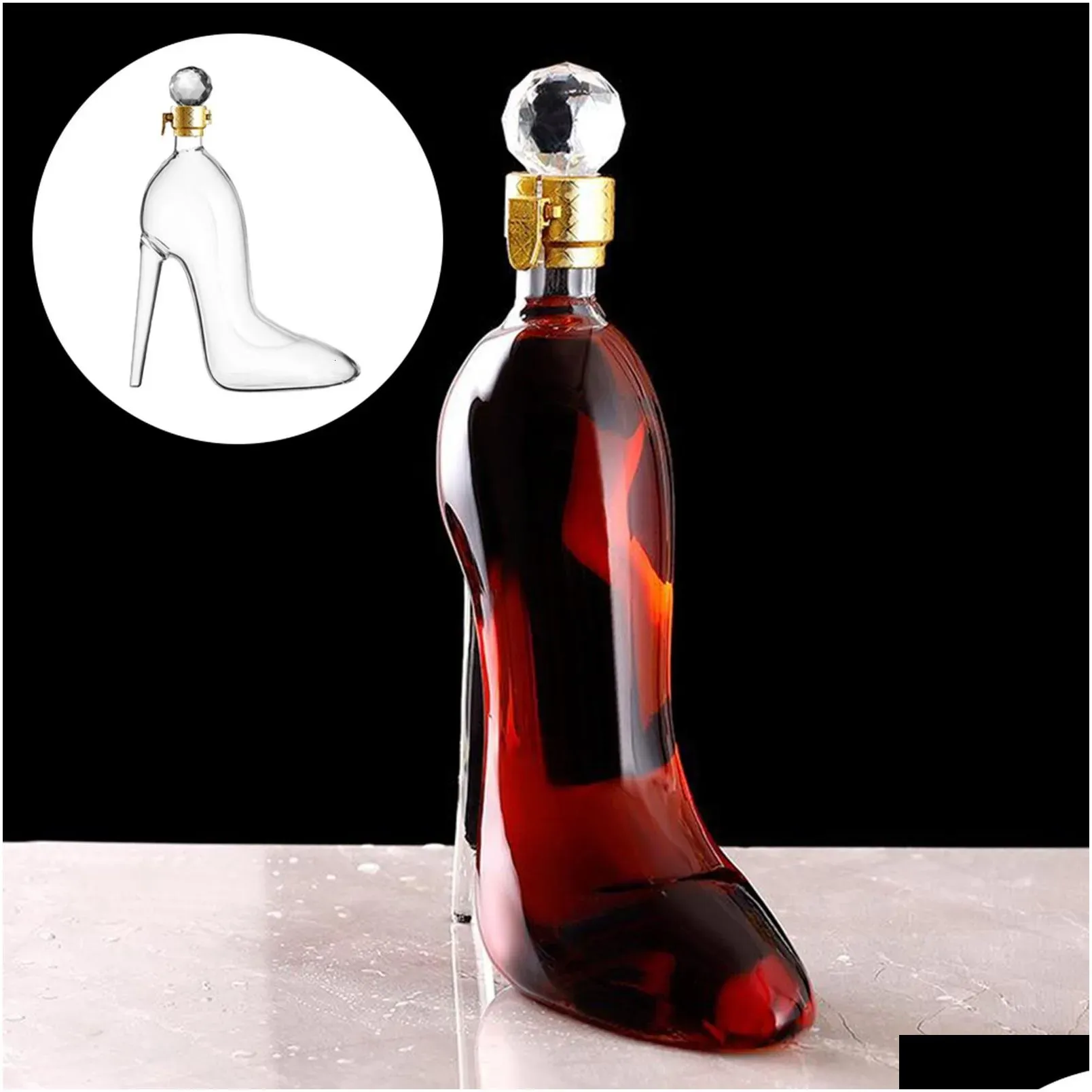 (New Arrivals)Custom Stiletto Wine Decanter With An Airtight Diamond Stopper