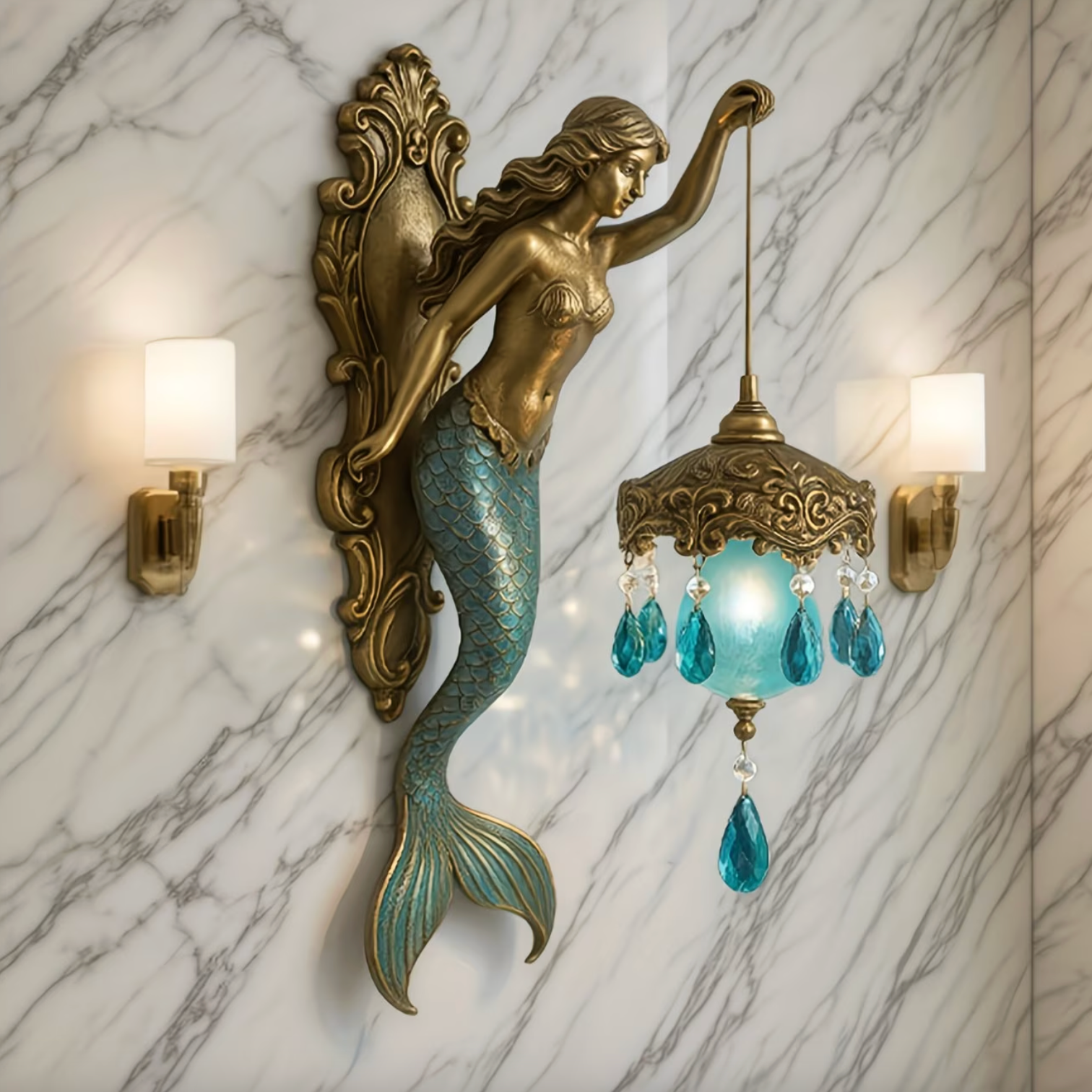 Vintage Mermaid Glow Wall Lamp