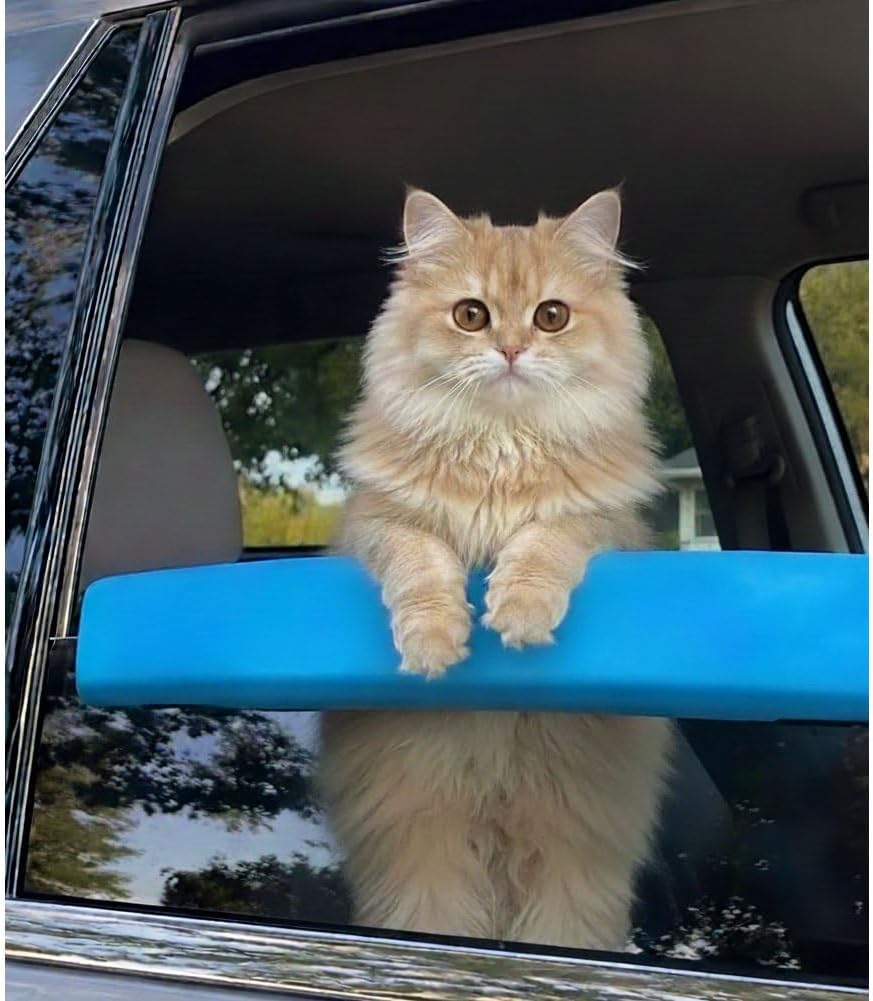 Car Window Chin Rest for Dogs Universal Pet - Blue