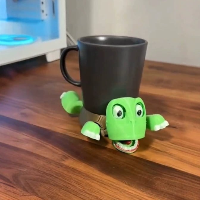 Open Eyed Turtle Funny Tea Coaster