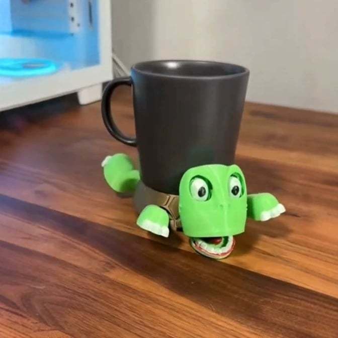 Open Eyed Turtle Funny Tea Coaster