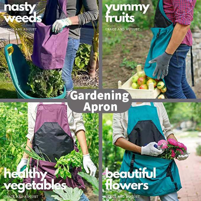 ✨Cross Back Gardening Apron With Deep Kangaroo Release Pockets
