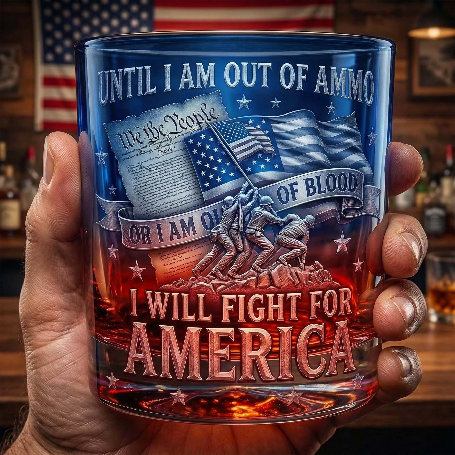 Freedom Round Glass - Gifts For Patriots 