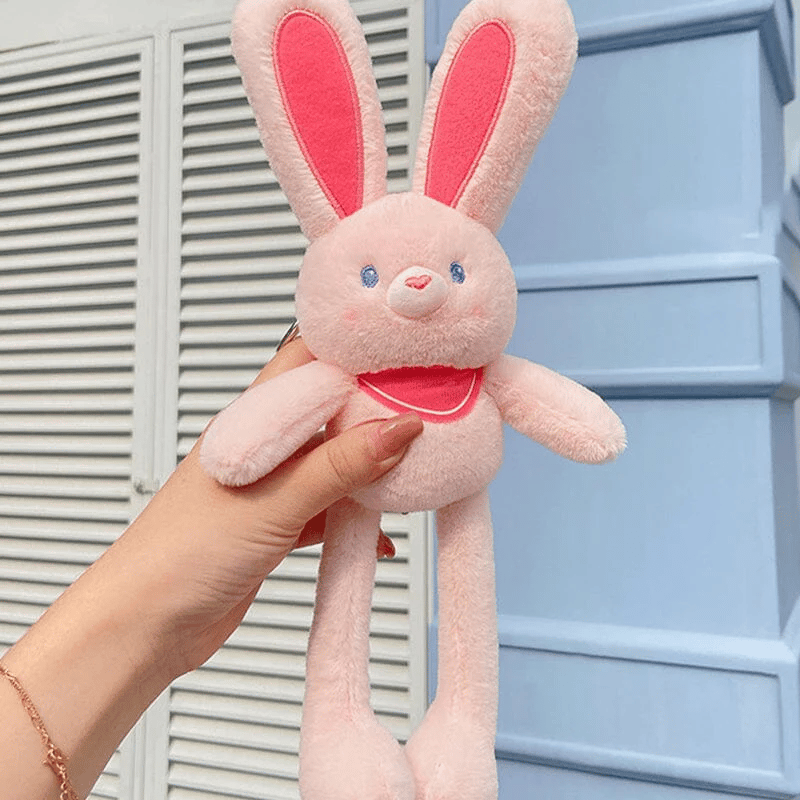 Interactive Pull-Up Bunny Plush Toy | Soft Stuffed Animal for Kids' Sensory Play