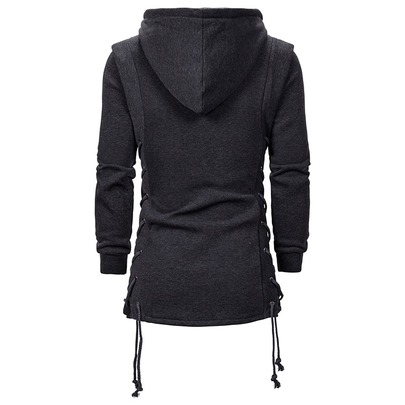 BLACKRISS™Dark Tie Hooded Loose Coat Zipper Hoodie-Blackriss