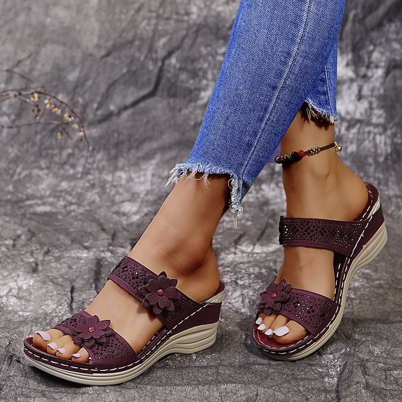 Women's Vintage Floral Wedge Orthopetic Sandals