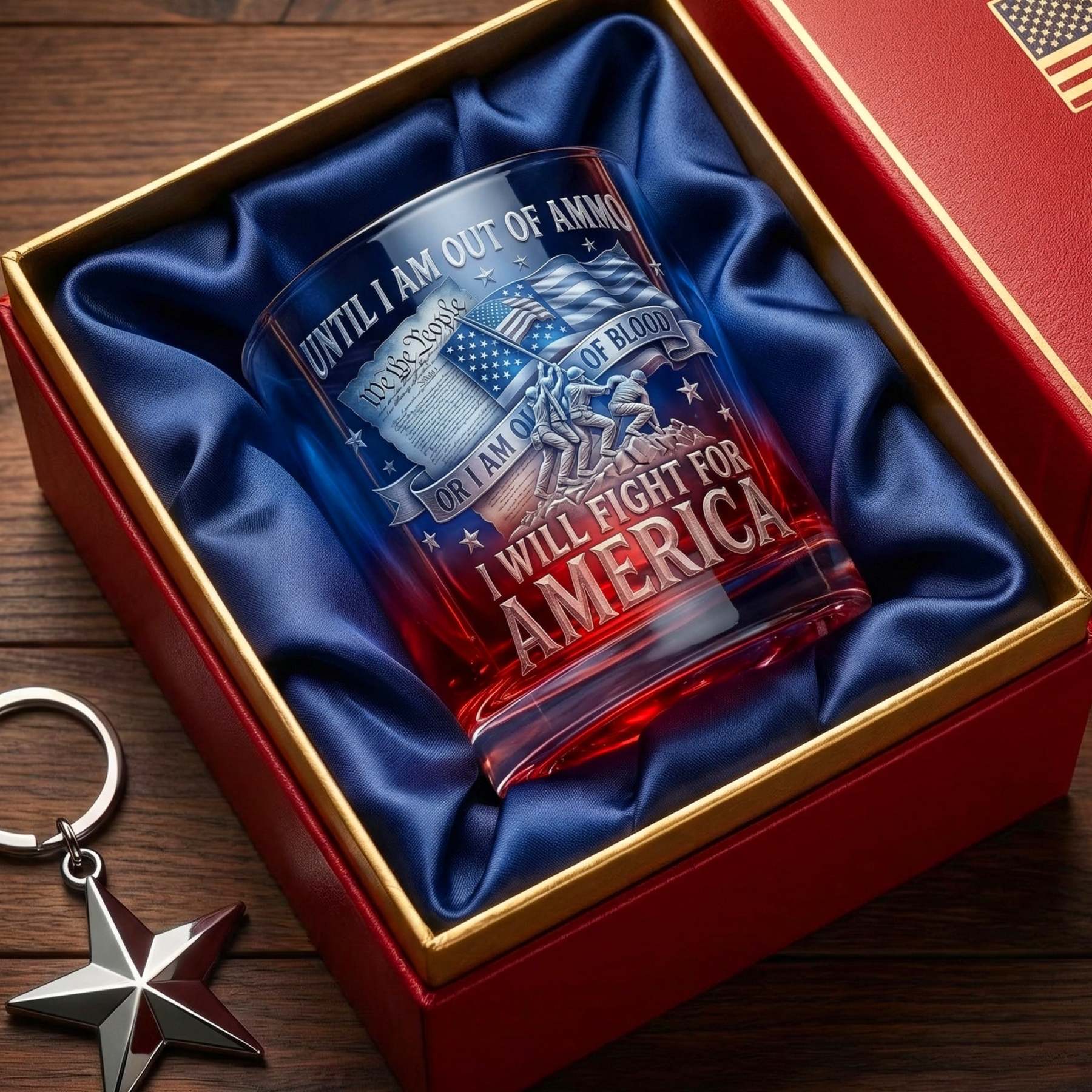 Freedom Round Glass - Gifts For Patriots 