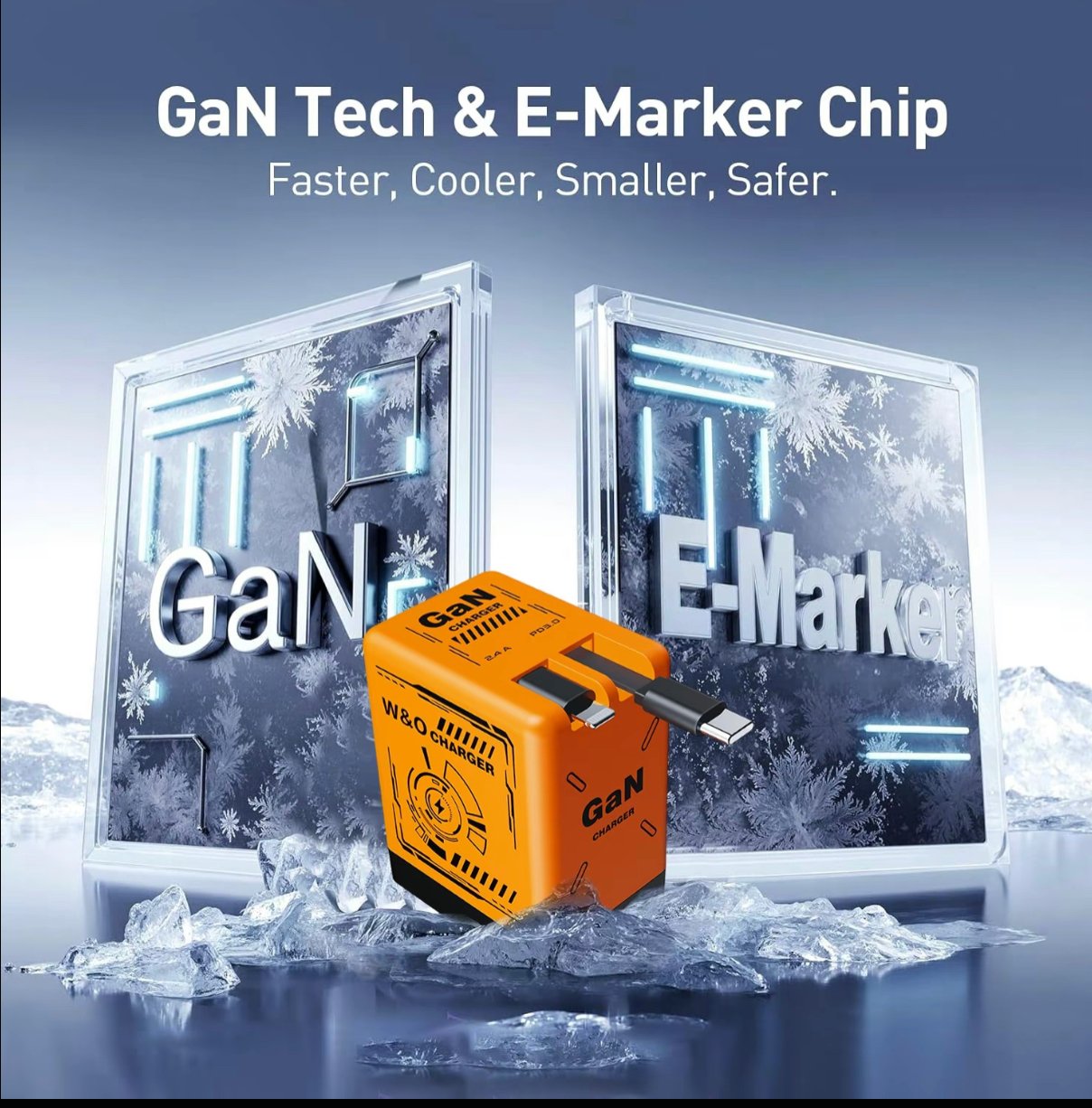 ⏰Limited stock!🔥W&O 2-in-1 GaN 35W Fast Charger