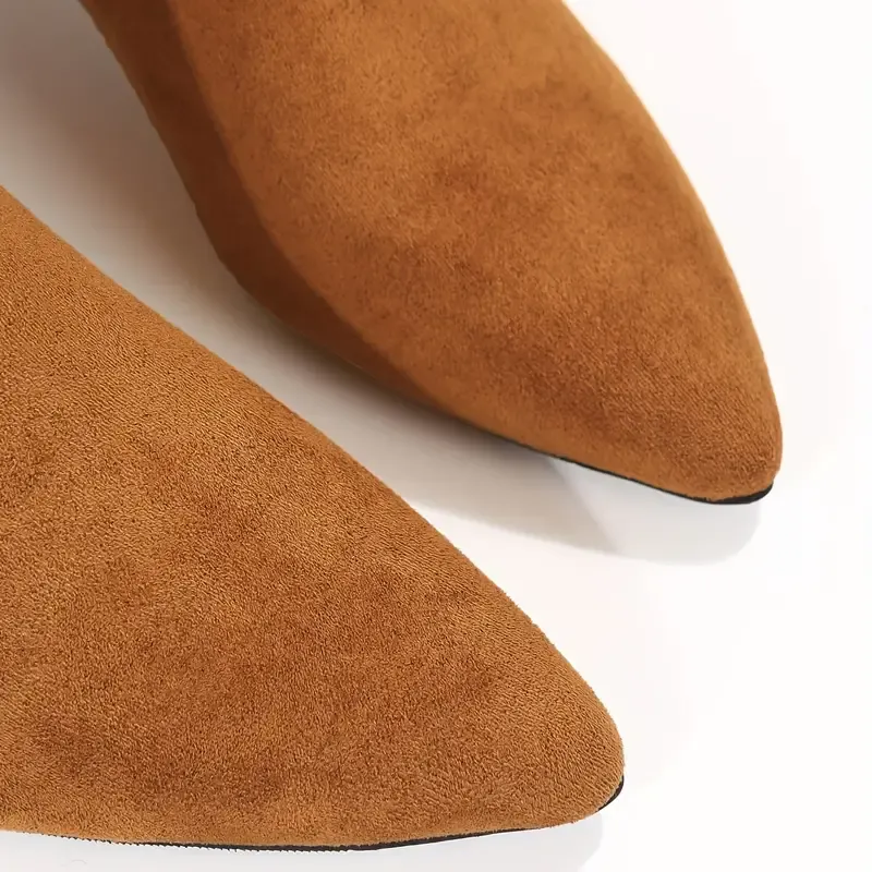 Solid Color Stiletto Anti-slip Heel Ankle Boots