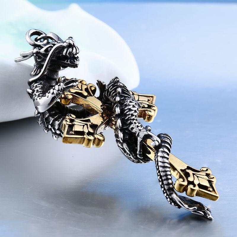 BLACKRISS™Dragon Carved Cross Pendant