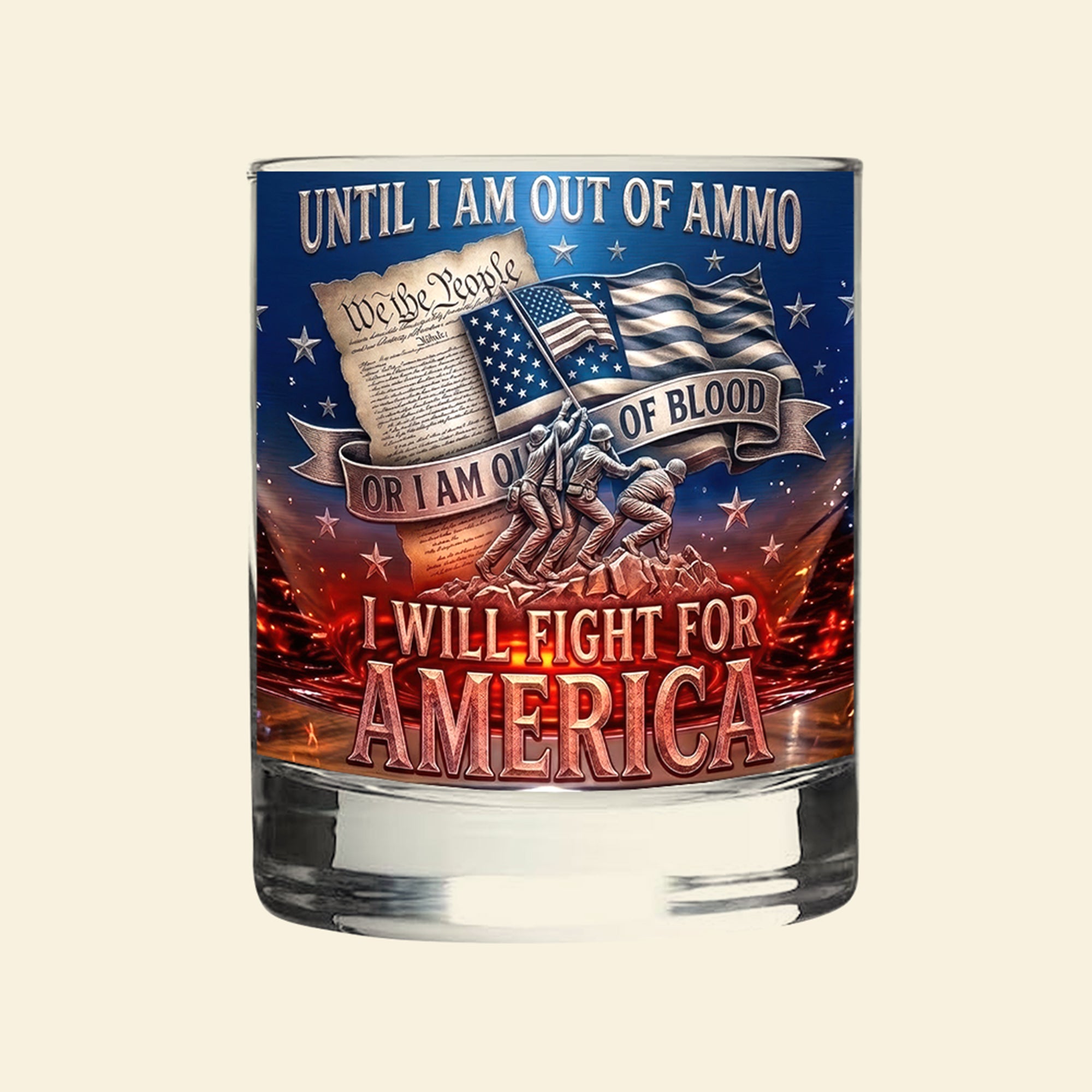 Freedom Round Glass - Gifts For Patriots 
