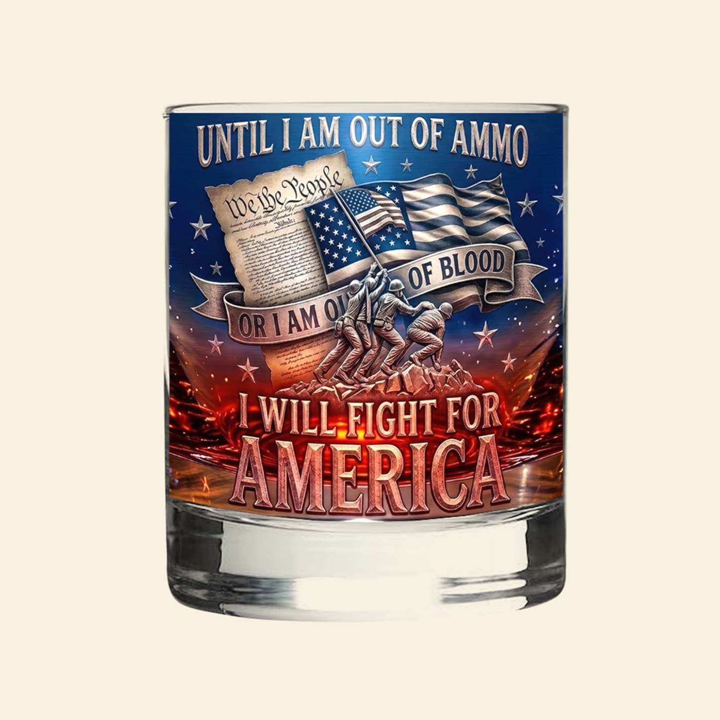 Freedom Round Glass - Gifts For Patriots 