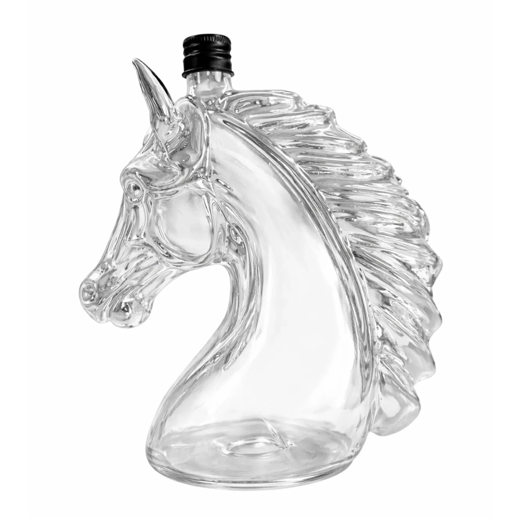  Horse Head Glass Liquor Bottle