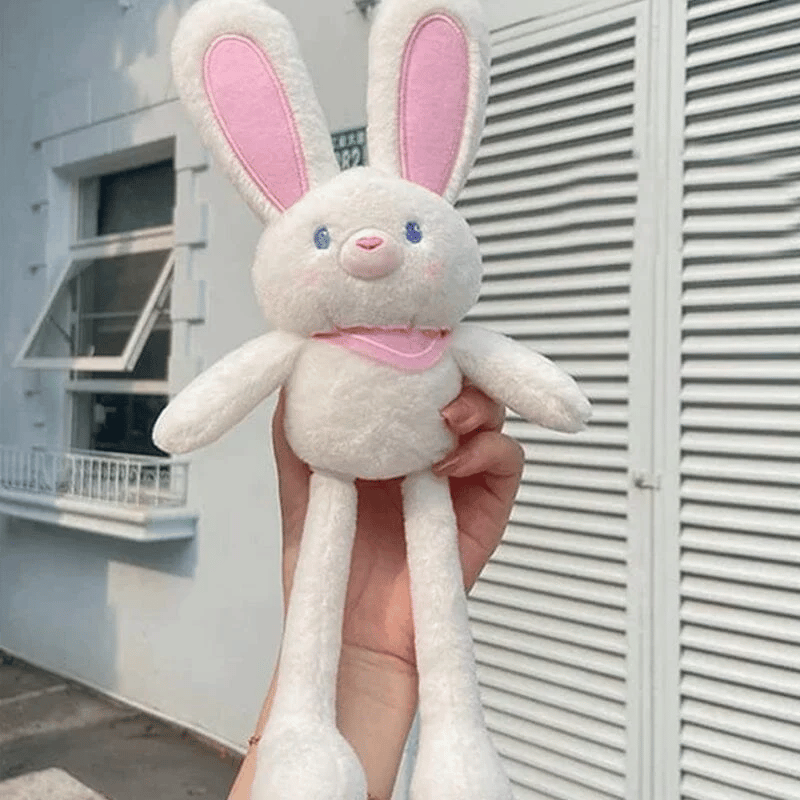 Interactive Pull-Up Bunny Plush Toy | Soft Stuffed Animal for Kids' Sensory Play