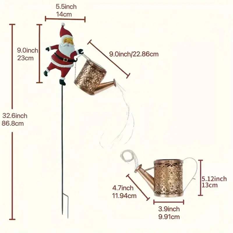 Christmas Early Bird Sale-Christmas Santa Solar Kettle Lights Garden Lawn Decorative Lights