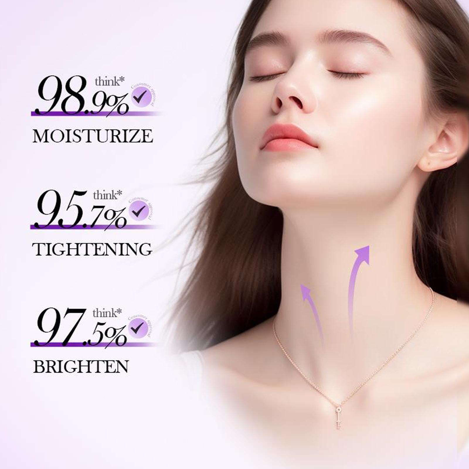 Reduces Wrinkles and Double Chin,Five Rollers for All Around Massage,Neck Firming Cream,Collagen Neck Cream,Relieves Edema,Suitable for Wrinkled Skin,with Hyaluronic Acid,VitaminC+E.