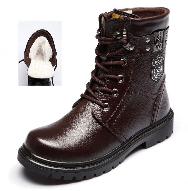 BLACKRISS™Men's Iron Buckle Strap Lace Up Martin Boots-Blackriss