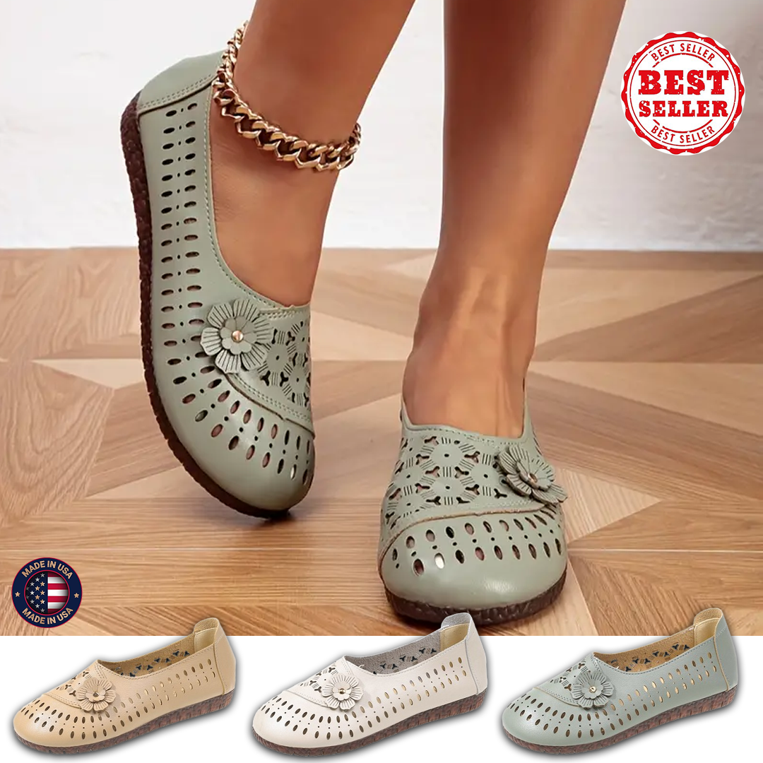 🎁Last Day Sale 49% Off - Premium Women's Orthopedic Leather Soft Sole Flower Shoes