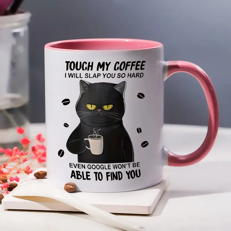 1pc touch   mug i will slap you so hard mug cat drink coffee mug gift for friend sister cat     birthday gift party gift holiday gift christmas gift details 3