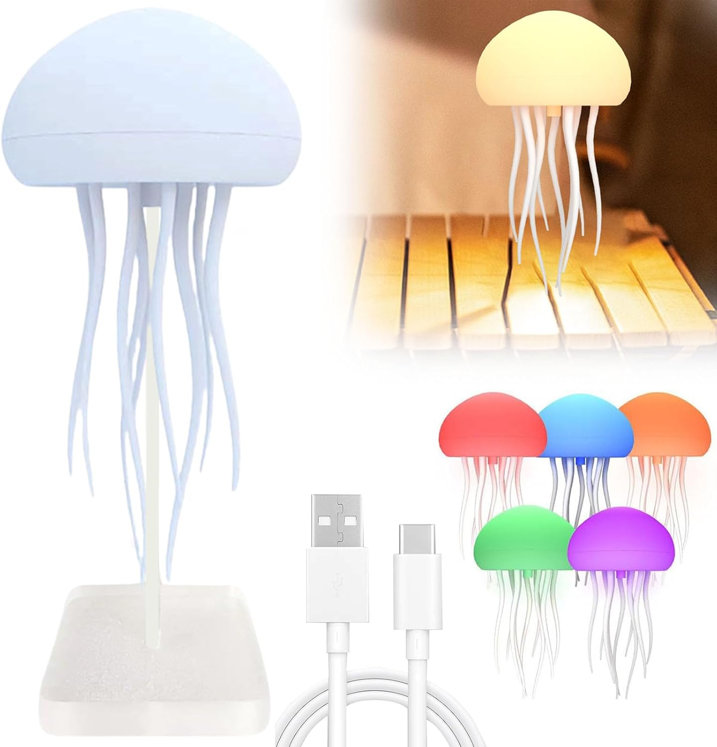 Creative moving jellyfish night light