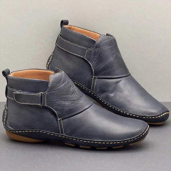 Women'S Vintage Velcro Flat Ankle Boots