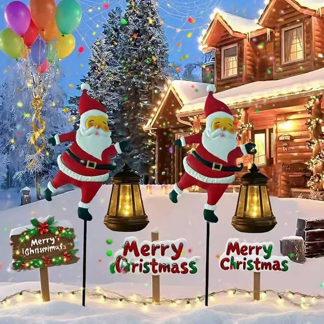 Christmas Early Bird Sale-Christmas Santa Solar Kettle Lights Garden Lawn Decorative Lights