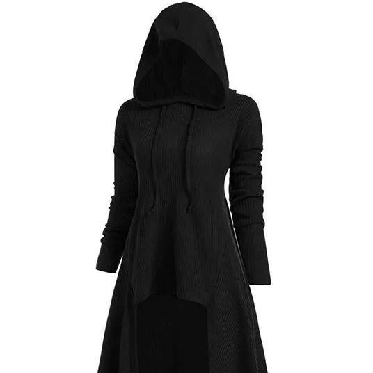 BLACKRISS™Hooded High Low Drop Shoulder Longline Sweater for woman-Blackriss
